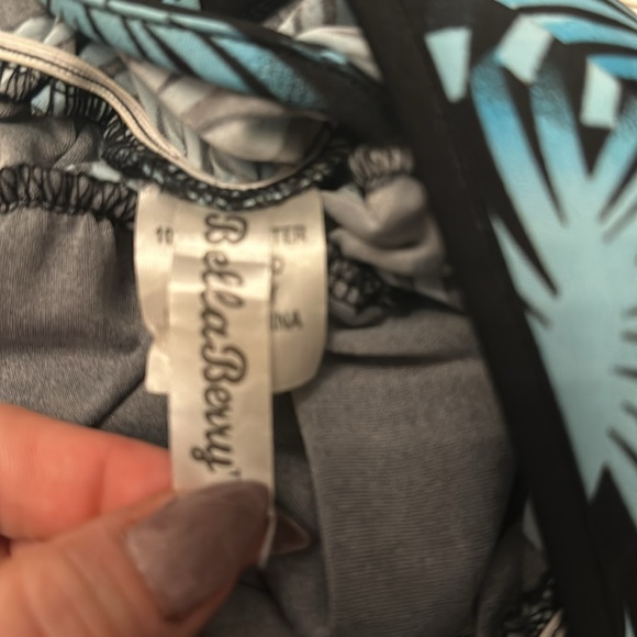 Turquoise black v neck sundress, silky rayon material very comfortable very li - Picture 7 of 8